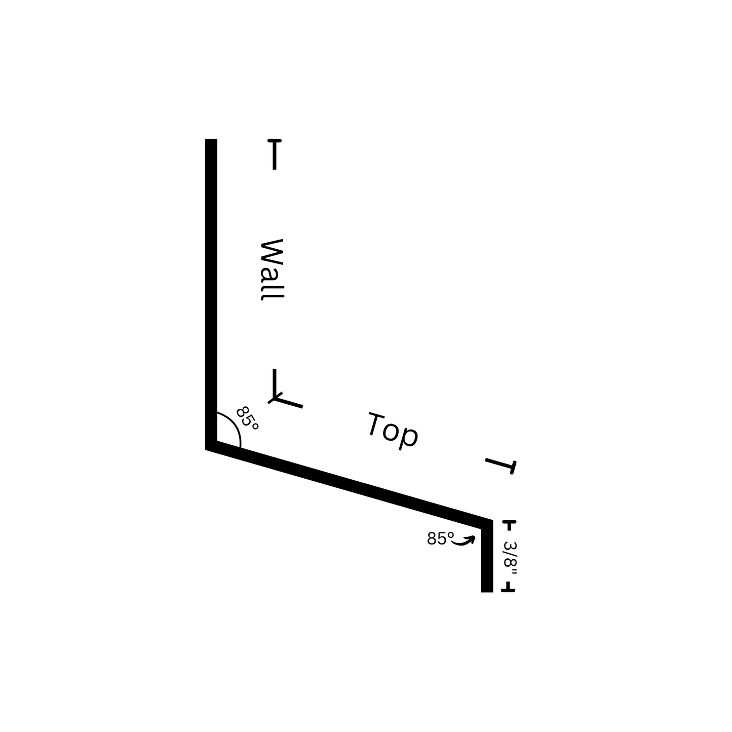 Drip cap flashing with dimensions