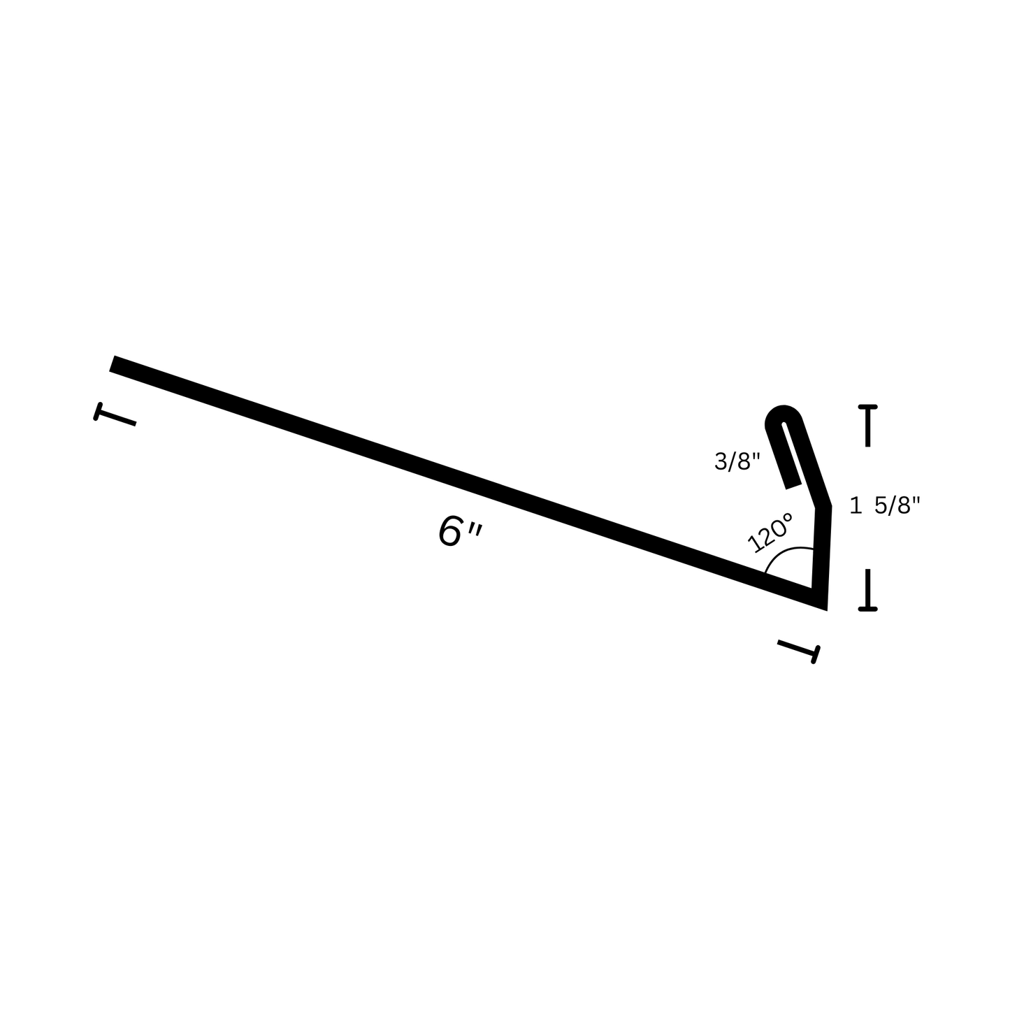 Rain diverter flashing with dimensions