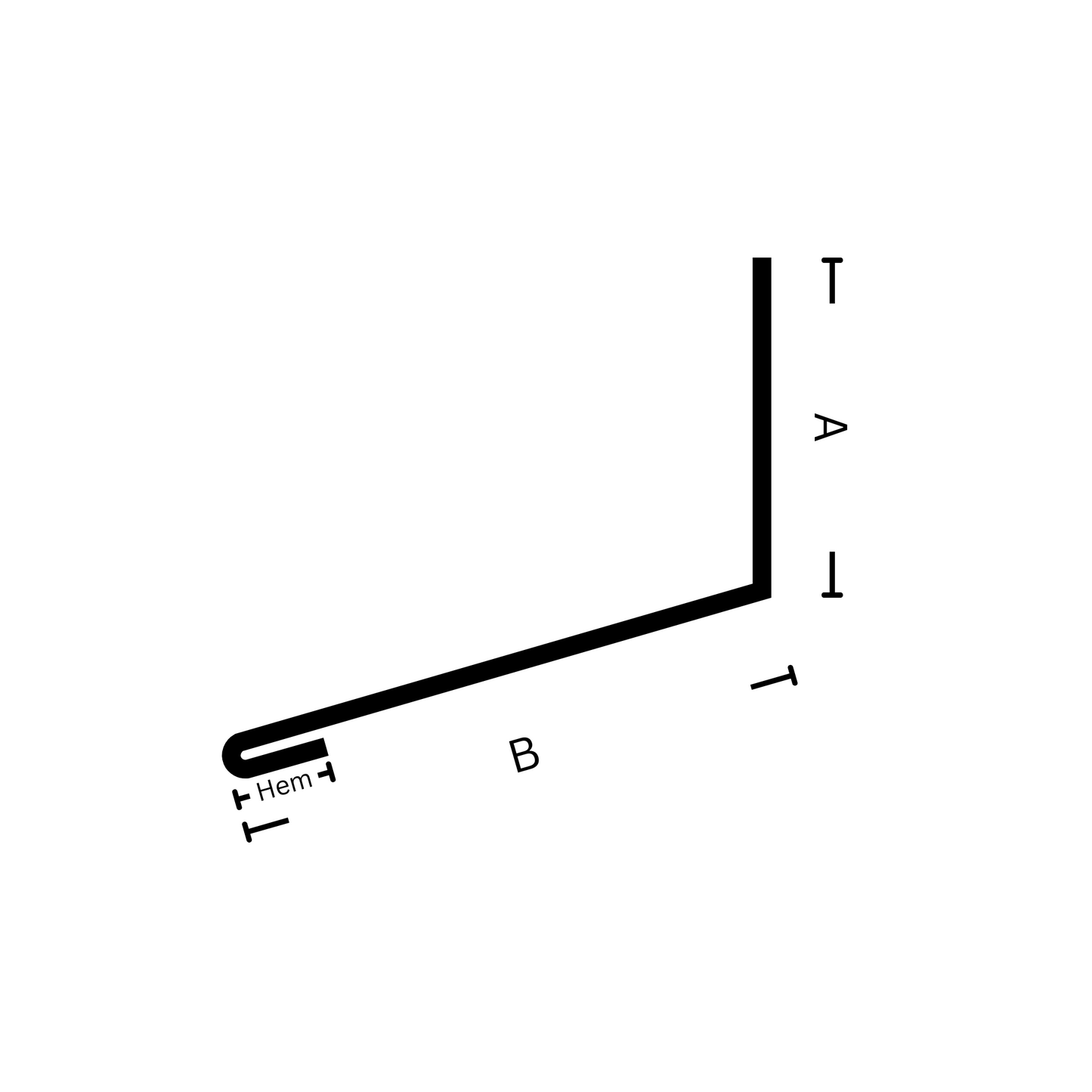 Roof to wall flashing or head wall with dimensions