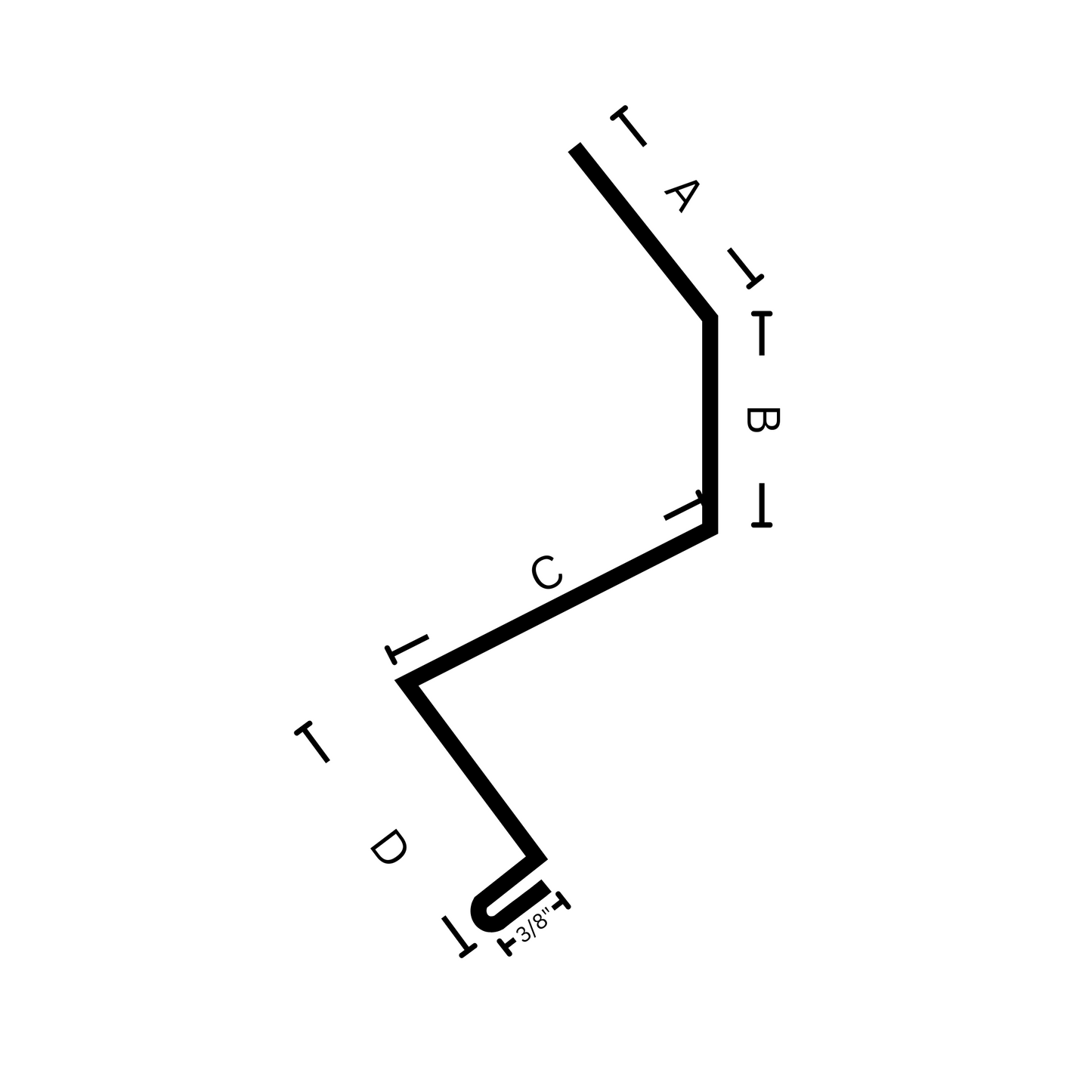 Surface Mount Counter Flashing with dimensions