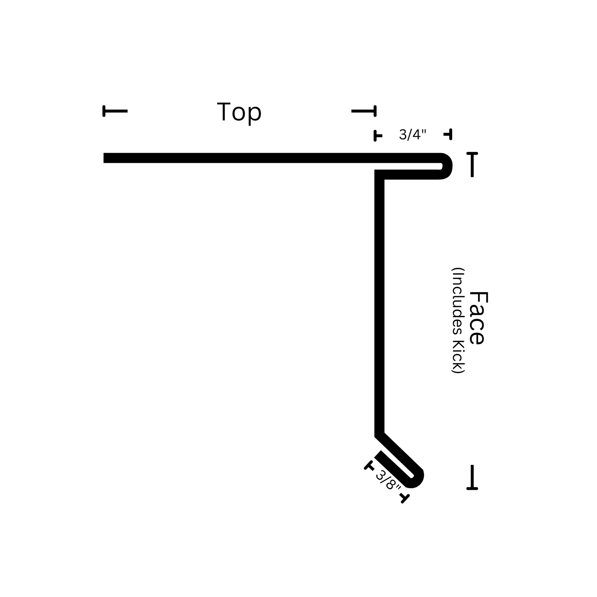 D Style Drip Edge flashing with dimensions