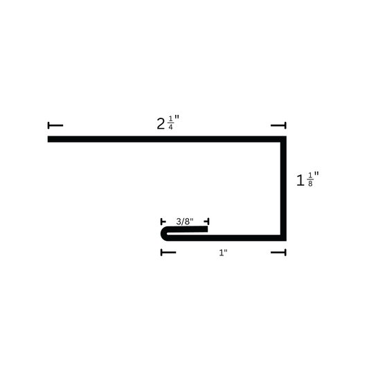 J channel for soffit with dimensions