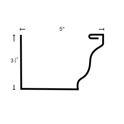 k style low back gutter with dimensions