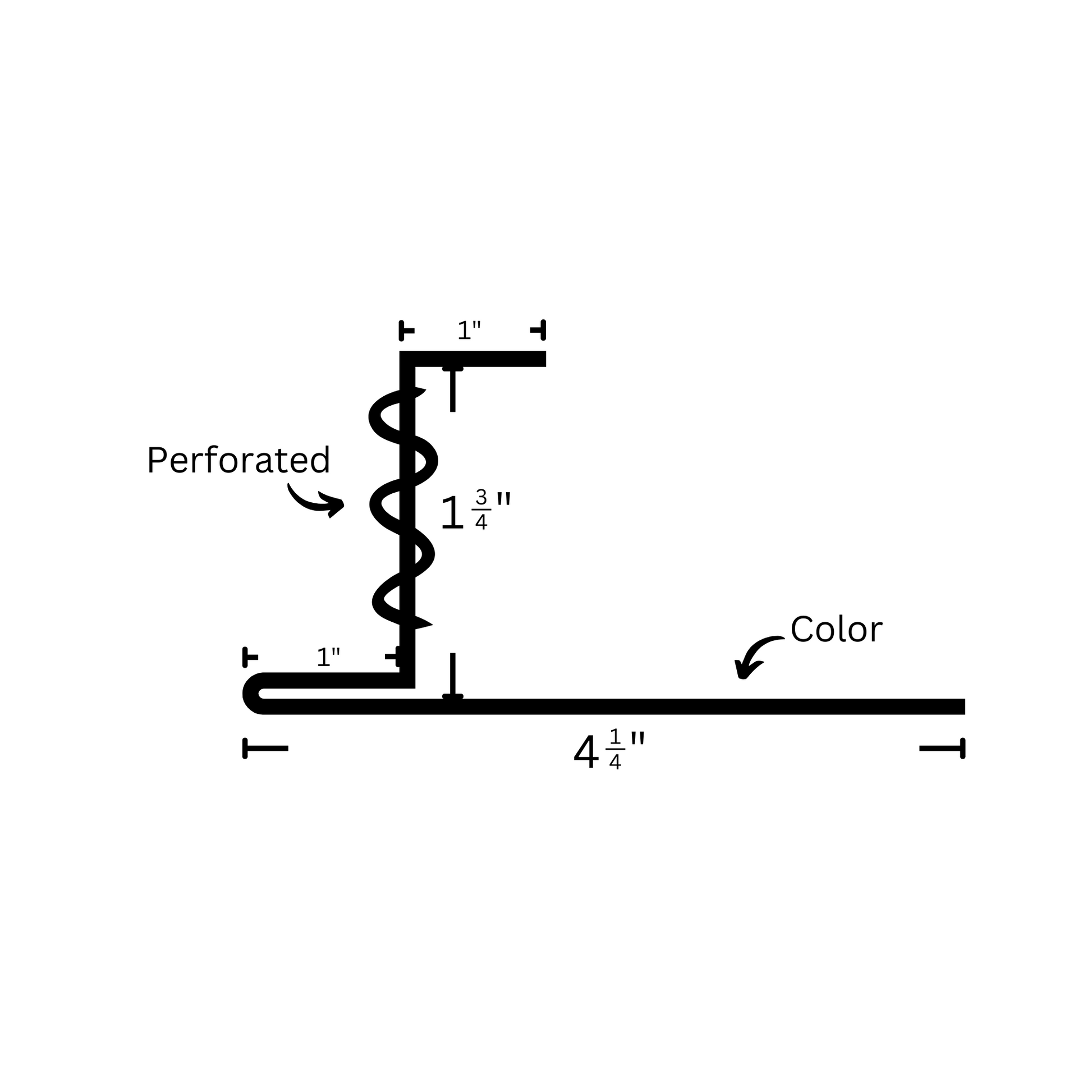 Modified J Channel with dimensions