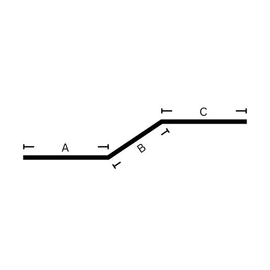 Offset cleat with dimensions