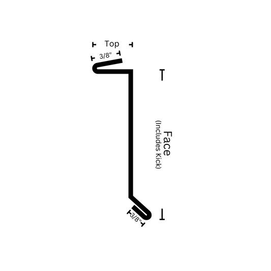 Reglet flashing with dimensions