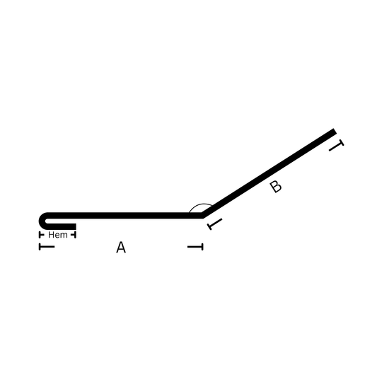 Slope transition flashing with dimensions