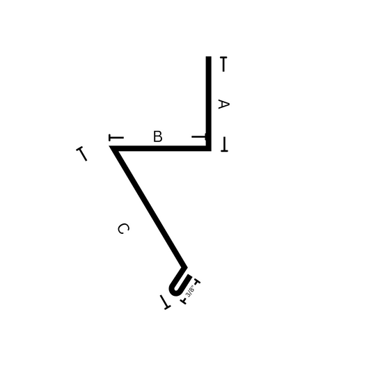 Stucco Stop Flashing with dimensions