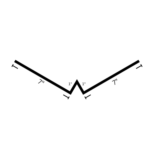 W Valley Flashing 7 x 7 inch with dimensions